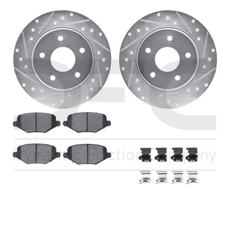 R1 Concepts® - Drilled and Slotted Rear Brake Kit with Optimum OE Pads
