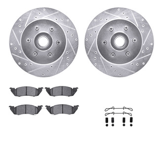 R1 Concepts® - Drilled and Slotted Front Brake Kit with 5000 OE Pads