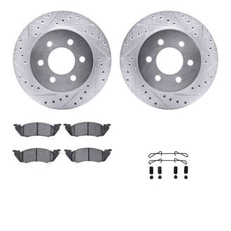 R1 Concepts® - Drilled and Slotted Front Brake Kit with 5000 OE Pads