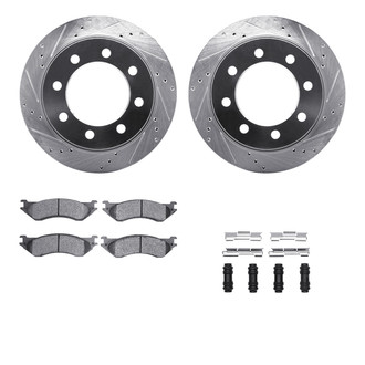 R1 Concepts® - Drilled and Slotted Rear Brake Kit with 5000 OE Pads