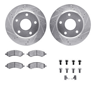 R1 Concepts® - Drilled and Slotted Front Brake Kit with 5000 OE Pads