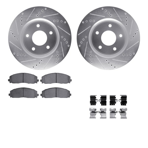  R1 Concepts® - Drilled and Slotted Front Brake Kit with 5000 OE Pads