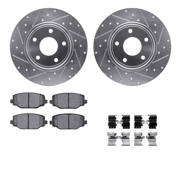  R1 Concepts® - Drilled and Slotted Rear Brake Kit with 5000 OE Pads