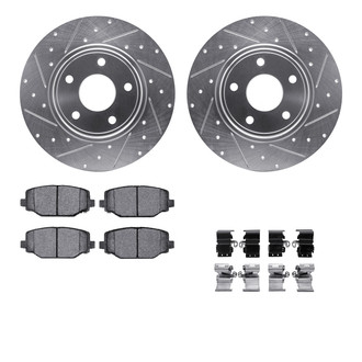 R1 Concepts® - Drilled and Slotted Rear Brake Kit with 5000 OE Pads