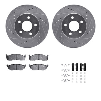 R1 Concepts® - Drilled and Slotted Front Brake Kit with Optimum OE Pads