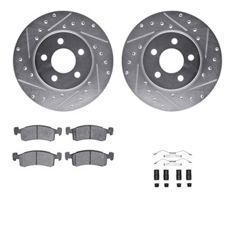 R1 Concepts® - Drilled and Slotted Front Brake Kit with Optimum OE Pads