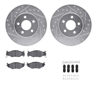 R1 Concepts® - Drilled and Slotted Front Brake Kit with Optimum OE Pads