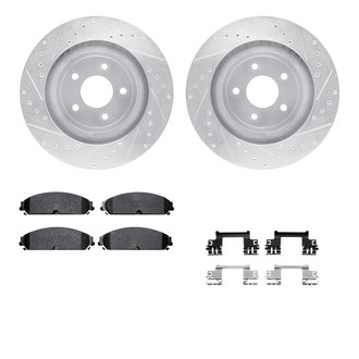 R1 Concepts® - Drilled and Slotted Front Brake Kit with Optimum OE Pads