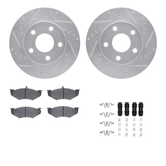 R1 Concepts® - Drilled and Slotted Front Brake Kit with Optimum OE Pads