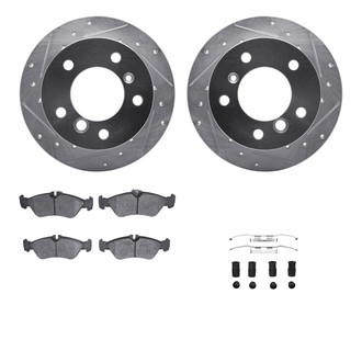 R1 Concepts® - Drilled and Slotted Rear Brake Kit with Optimum OE Pads