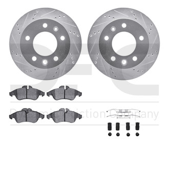 R1 Concepts® - Drilled and Slotted Front Brake Kit with Optimum OE Pads