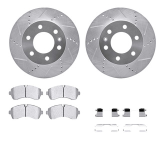 R1 Concepts® - Drilled and Slotted Front Brake Kit with Optimum OE Pads