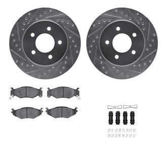 R1 Concepts® - Drilled and Slotted Front Brake Kit with Optimum OE Pads