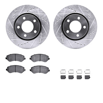 R1 Concepts® - Drilled and Slotted Front Brake Kit with Optimum OE Pads