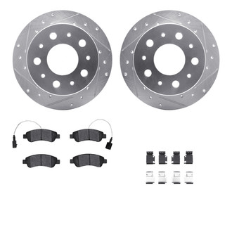 R1 Concepts® - Drilled and Slotted Rear Brake Kit with Optimum OE Pads