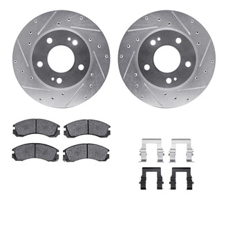 R1 Concepts® - Drilled and Slotted Front Brake Kit with Optimum OE Pads