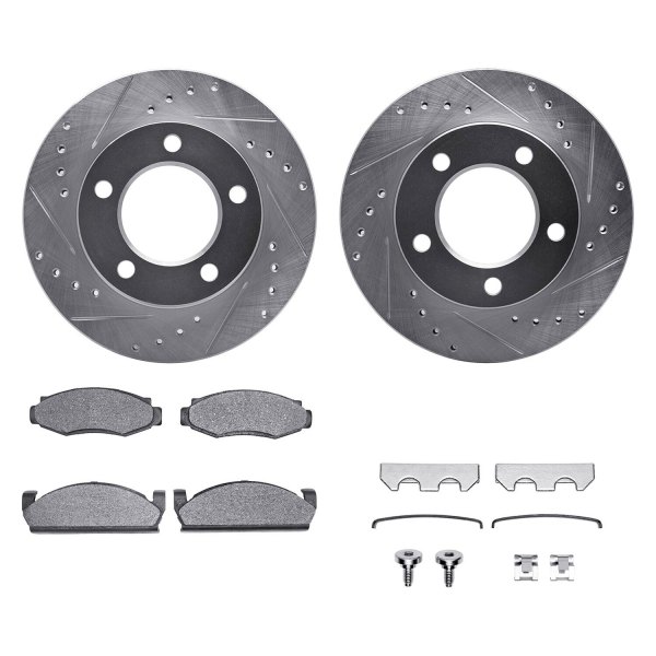  R1 Concepts® - Drilled and Slotted Front Brake Kit with 5000 OE Pads