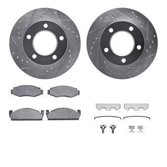 R1 Concepts® - Drilled and Slotted Front Brake Kit with 5000 OE Pads