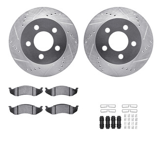 R1 Concepts® - Drilled and Slotted Front Brake Kit with 5000 OE Pads