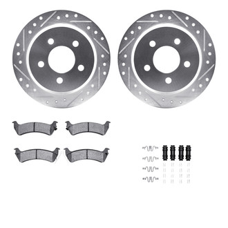 R1 Concepts® - Drilled and Slotted Rear Brake Kit with 5000 OE Pads