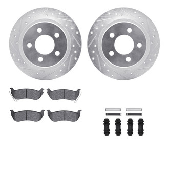 R1 Concepts® - Drilled and Slotted Rear Brake Kit with 5000 OE Pads