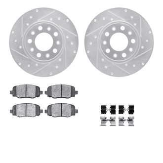 R1 Concepts® - Drilled and Slotted Rear Brake Kit with 5000 OE Pads