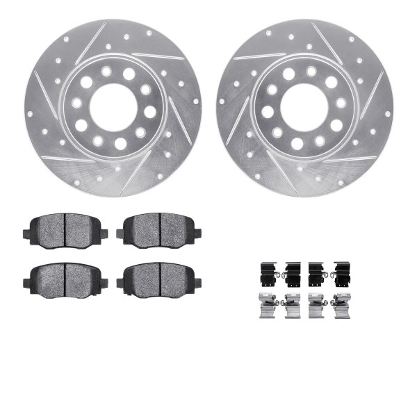  R1 Concepts® - Drilled and Slotted Rear Brake Kit with 5000 OE Pads