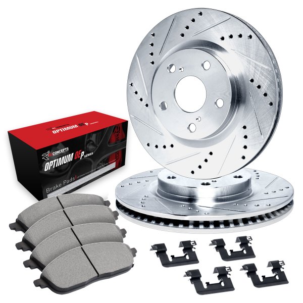  R1 Concepts® - Drilled and Slotted Front Brake Kit with 5000 OE Pads