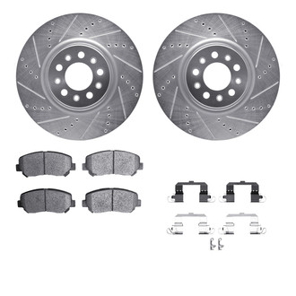 R1 Concepts® - Drilled and Slotted Front Brake Kit with Optimum OE Pads