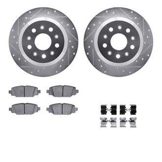 R1 Concepts® - Drilled and Slotted Rear Brake Kit with Optimum OE Pads