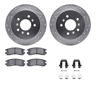 R1 Concepts® - Drilled and Slotted Rear Brake Kit with Optimum OE Pads