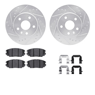R1 Concepts® - Drilled and Slotted Front Brake Kit with Optimum OE Pads