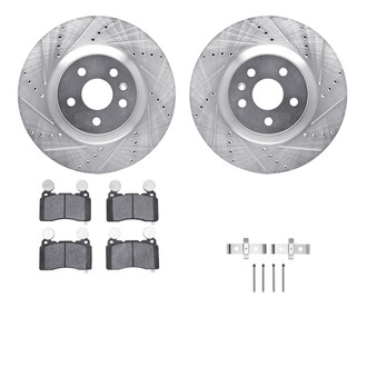 R1 Concepts® - Drilled and Slotted Front Brake Kit with Optimum OE Pads
