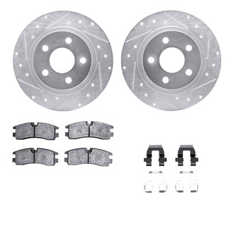 R1 Concepts® - Drilled and Slotted Rear Brake Kit with Optimum OE Pads