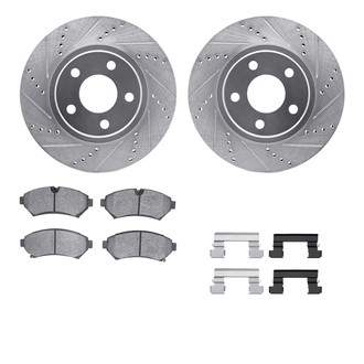 R1 Concepts® - Drilled and Slotted Front Brake Kit with Optimum OE Pads