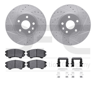 R1 Concepts® - Drilled and Slotted Front Brake Kit with Optimum OE Pads