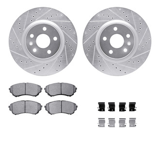 R1 Concepts® - Drilled and Slotted Front Brake Kit with Optimum OE Pads