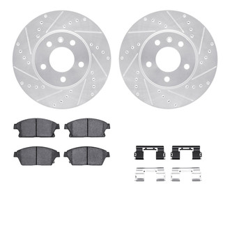 R1 Concepts® - Drilled and Slotted Front Brake Kit with Optimum OE Pads