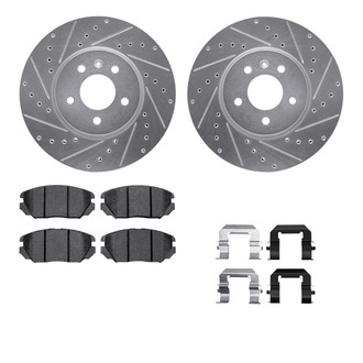 R1 Concepts® - Drilled and Slotted Front Brake Kit with Optimum OE Pads