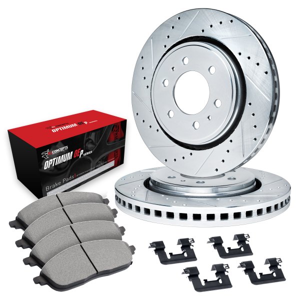  R1 Concepts® - Drilled and Slotted Front Brake Kit with 5000 OE Pads