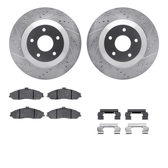 R1 Concepts® - Drilled and Slotted Front Brake Kit with Optimum OE Pads