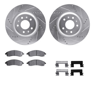 R1 Concepts® - Drilled and Slotted Front Brake Kit with Optimum OE Pads