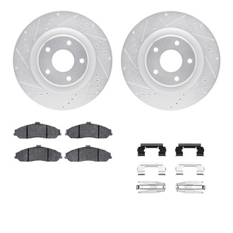 R1 Concepts® - Drilled and Slotted Front Brake Kit with Optimum OE Pads