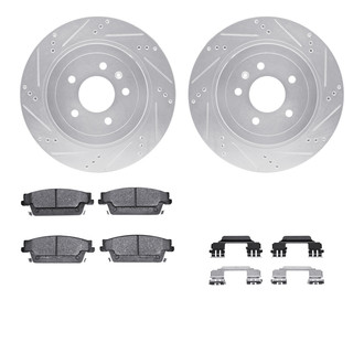R1 Concepts® - Drilled and Slotted Rear Brake Kit with Optimum OE Pads