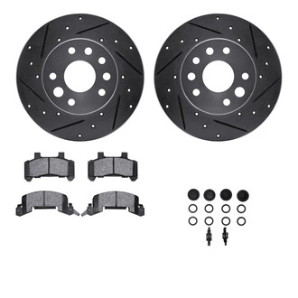R1 Concepts® - Drilled and Slotted Front Brake Kit with Optimum OE Pads