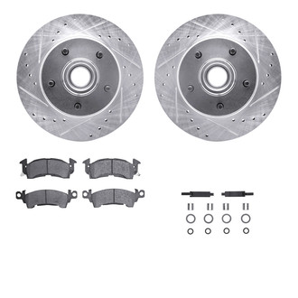 R1 Concepts® - Drilled and Slotted Front Brake Kit with 5000 OE Pads