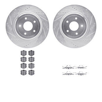 R1 Concepts® - Drilled and Slotted Rear Brake Kit with Optimum OE Pads