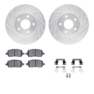 R1 Concepts® - Drilled and Slotted Front Brake Kit with Optimum OE Pads