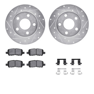 R1 Concepts® - Drilled and Slotted Rear Brake Kit with Optimum OE Pads