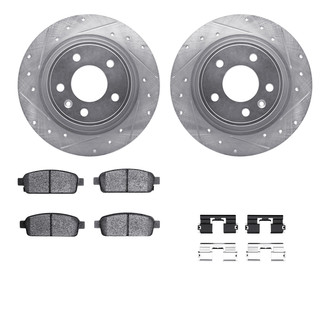 R1 Concepts® - Drilled and Slotted Rear Brake Kit with Optimum OE Pads